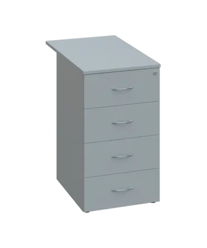 CKCP 2 - 85 kontejner přístavný, 4-zásuvkový, deska 25 mm, centrální zámek, šedá